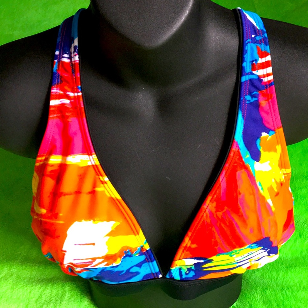 SIMON CHANG colourful bikini top